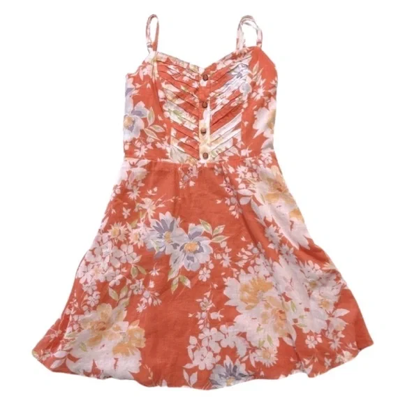 LAUREN CONRAD • Women’s Floral Sunset Blooms Sweetheart Neckline Dress - Picture 1 of 6